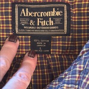 Abercrombie & Fitch Men's Plaid Shirt Sz L